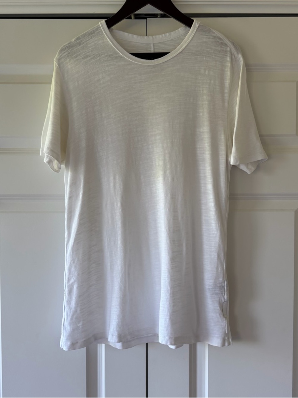 Rag and Bone Flame Pima Cotton T-Shirt in White — Size S (Minor Holes)